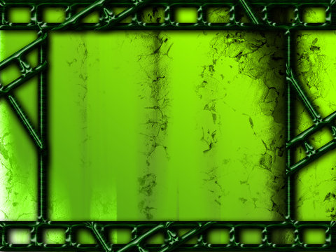 Green background with photo film frames