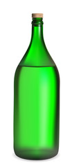 large green bottle with white wine
