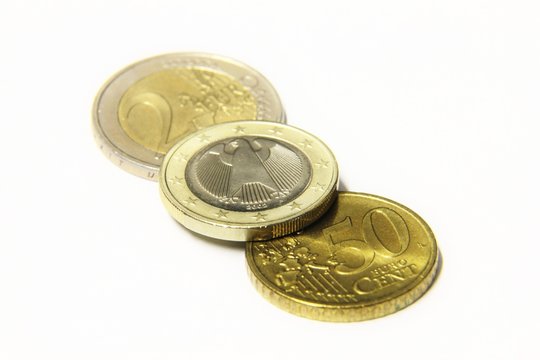 Three Euro coins