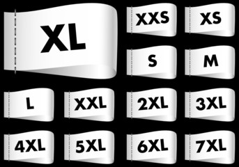 Set Label Fashion Sizes White