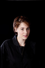 Pretty woman in black