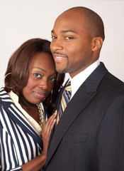 Romantic black couple together smiling