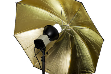 Continuous light with golden reflector screen