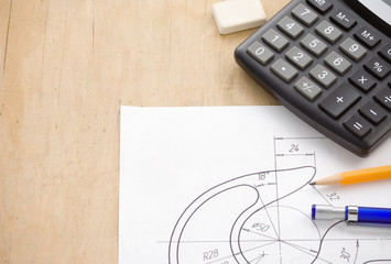 engineering drafting of hook crane