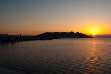 Naklejka premium Sunrise over Benidorm