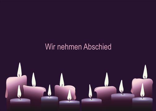 "Brennende Kerzen" Trauerkarte