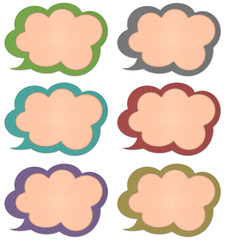 chat & idea, talk icons, signs,label with Corrugated paper craft