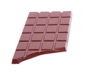 chocolate pieces islated on a white background