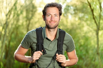 Young man hiking