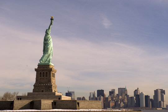 Statue of Liberty and skyline, New York