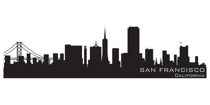 San Francisco, California skyline. Detailed vector silhouette