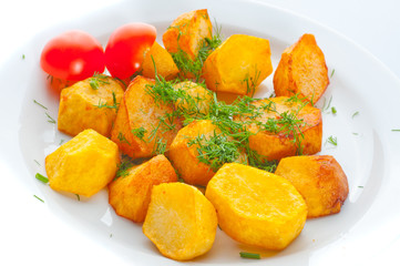 Fried potato with fennel