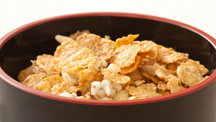 Cereals made from whole grain in bowl