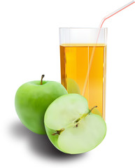 Apples and juice glass