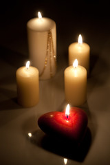 Candles on a dark background.