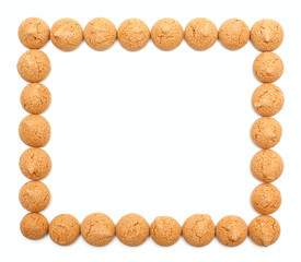 Traditional italian almond cookies - amaretti, frame