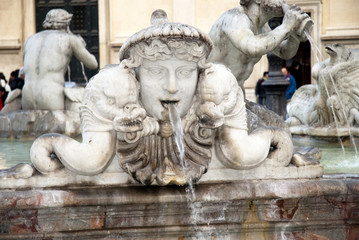 Fountains in the Piazza Navona Rome Italy