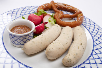 sausages with pretzel