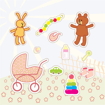 collection of kids stickers