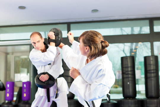 Martial Arts Sport Training In Gym