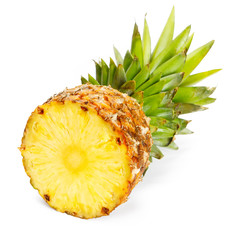 Fresh slice pineapple on white background - 39868765