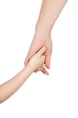 Hands of mother and child