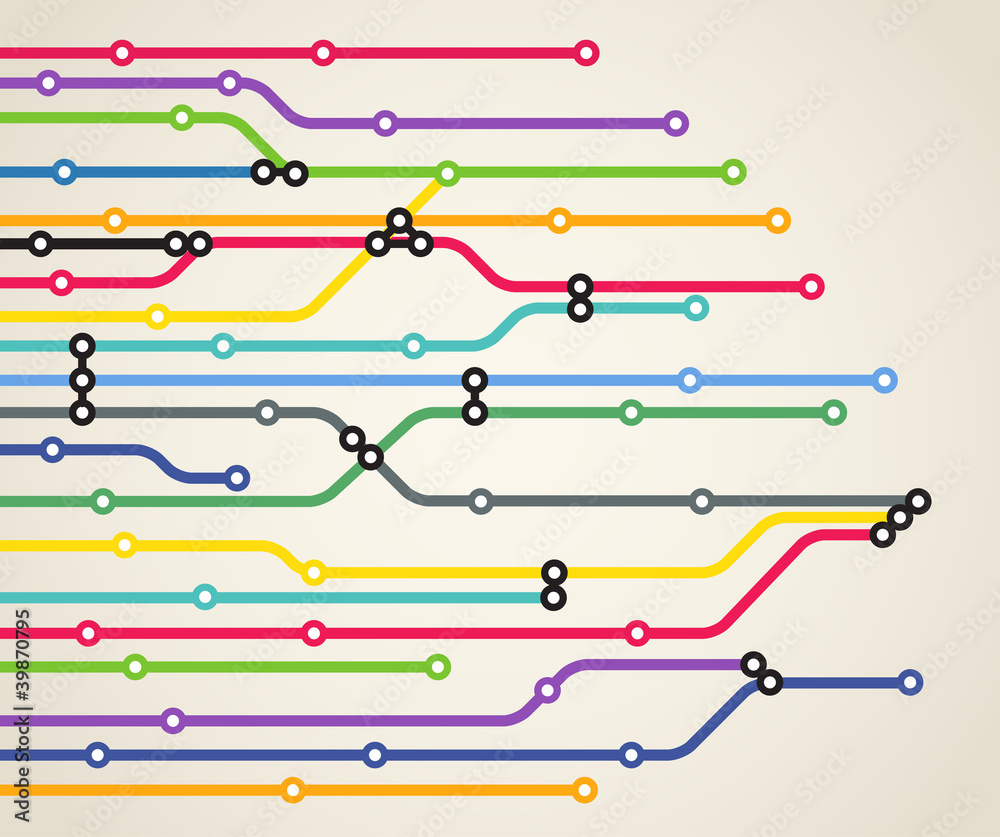 Aufkleber Abstract color metro scheme background