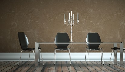 Wohndesign - Esszimmer braun