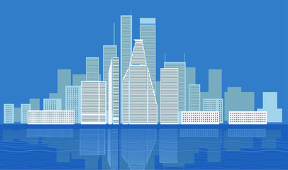 Modern city district illustration
