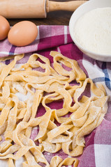 Homemade fresh pasta. Pasta fresca.