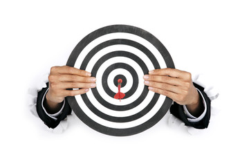 Businessman with a dartboard