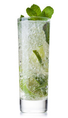 Mojito cocktail isolation on a white