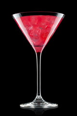 Cosmopolitan cocktail drink  isolation on a black