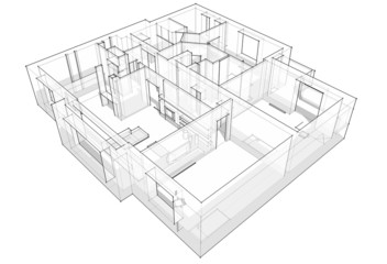 3d apartment sketch
