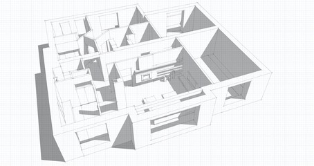 3d apartment sketch