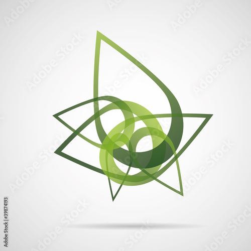 Abstrakt grün gelb vektor blätter logo zeichen baum garten blatt ...