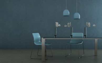 Wohndesign - Esszimmer blau