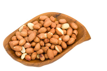 Roasted Peanuts on White Background