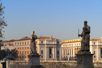 the Castel SantAngelo Bridge in Rome Italy