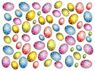 colorful easter eggs isolated on white background