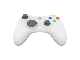 White Video Game Controller on White