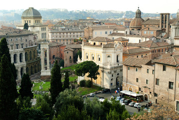 Fototapeta na wymiar Rooftops of Rome from Capitoline Hill Italy