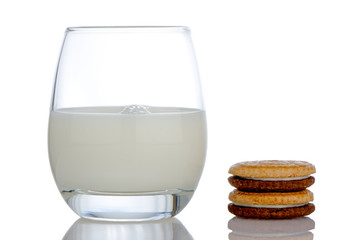 Delicious cookies and a glass of milk