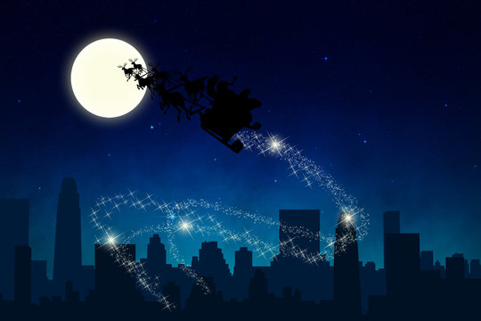 Santa Sleigh Ride in the Night