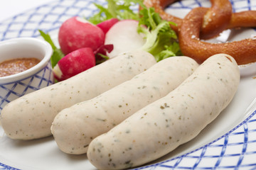 sausages with pretzel