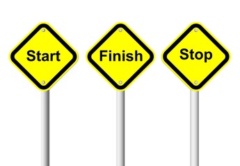 Multi yellow traffic sign