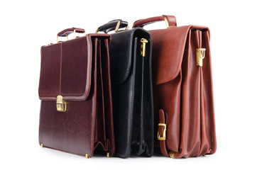 Briefcases isolated on the white