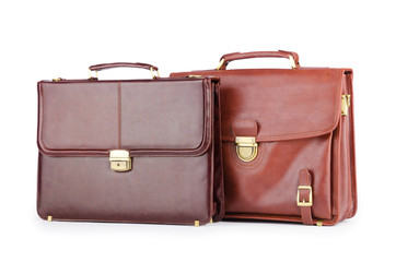 Briefcases isolated on the white