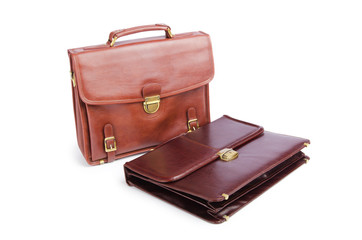 Briefcases isolated on the white