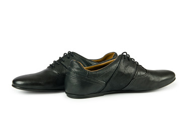 Black female shoes isolated on white